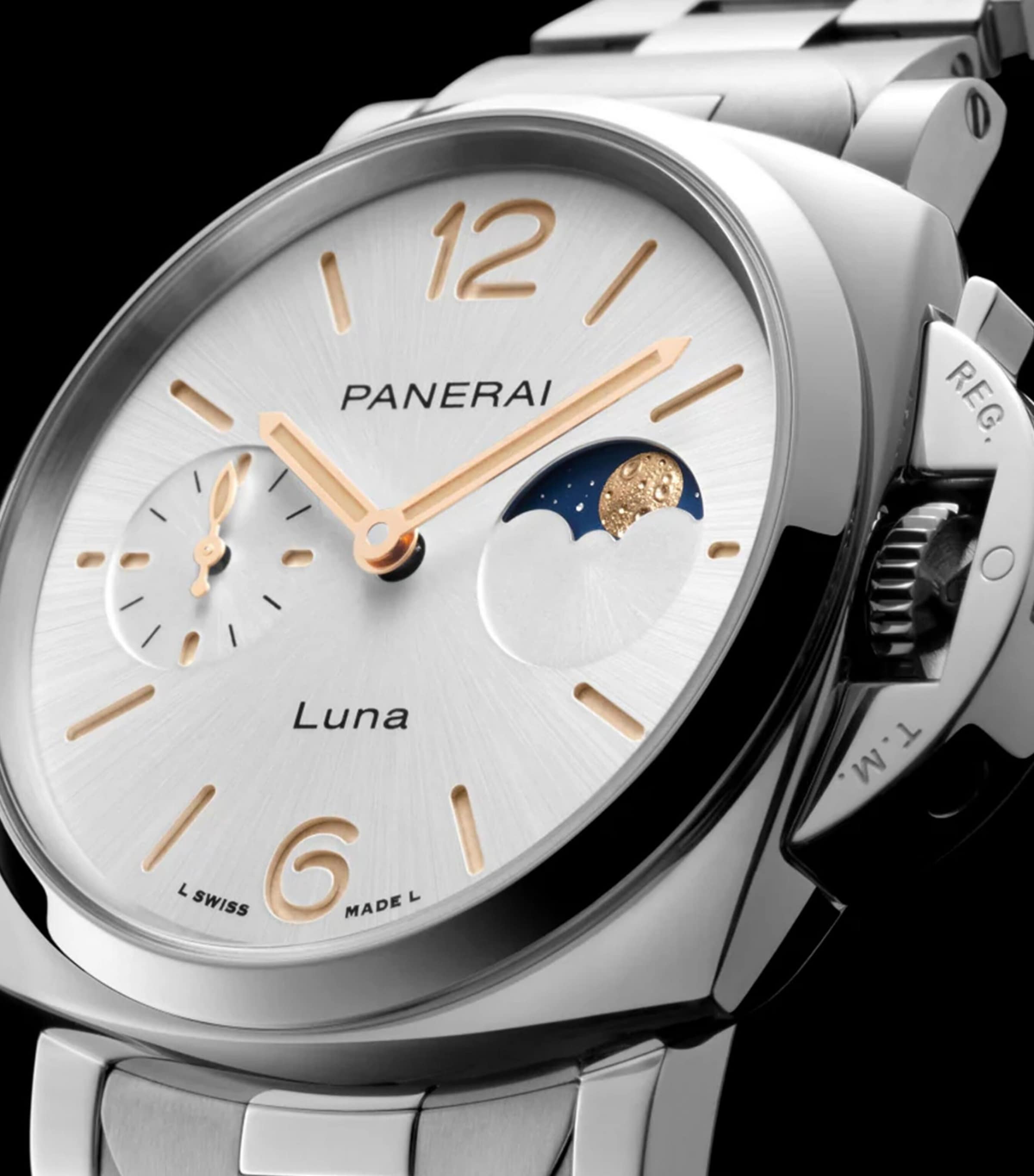 Stainless Steel Luminor Due Luna Watch 38mm