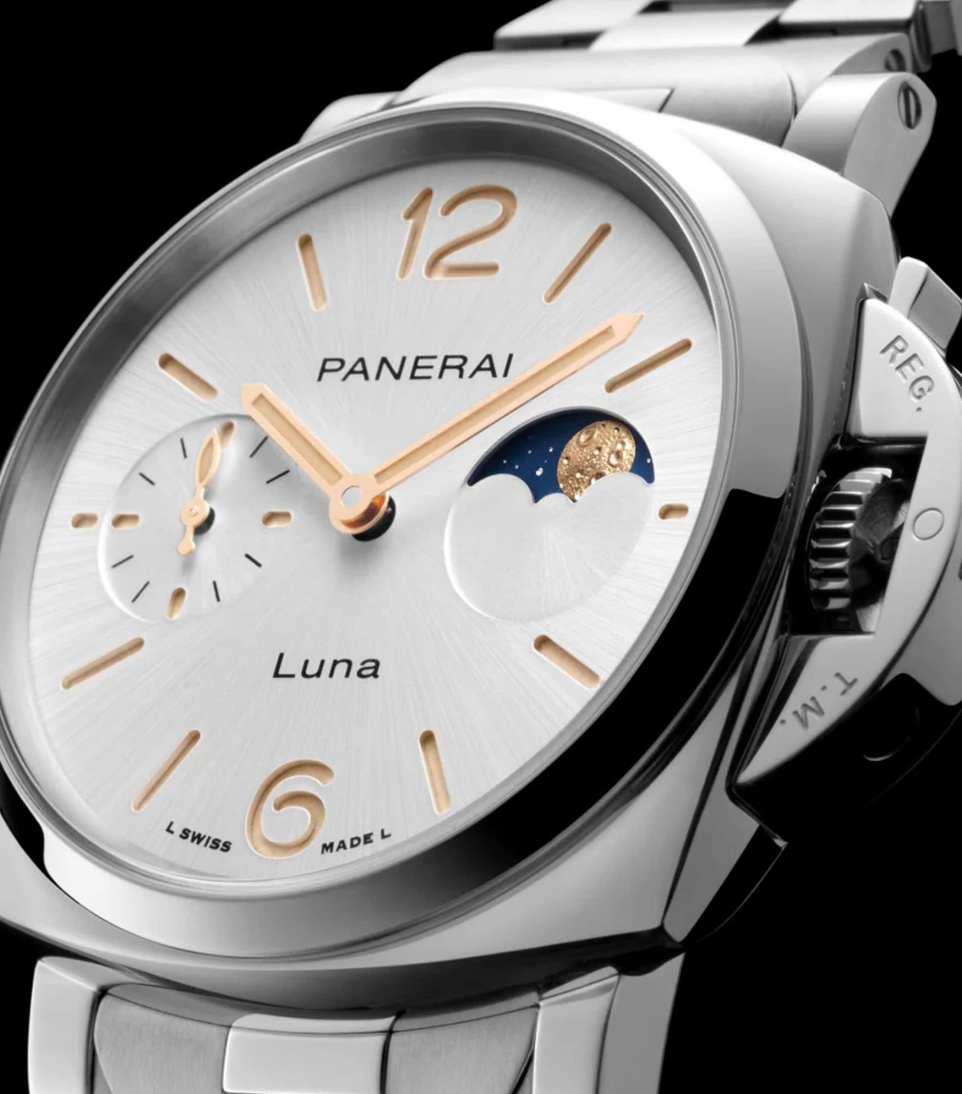 Stainless Steel Luminor Due Luna Watch 38mm