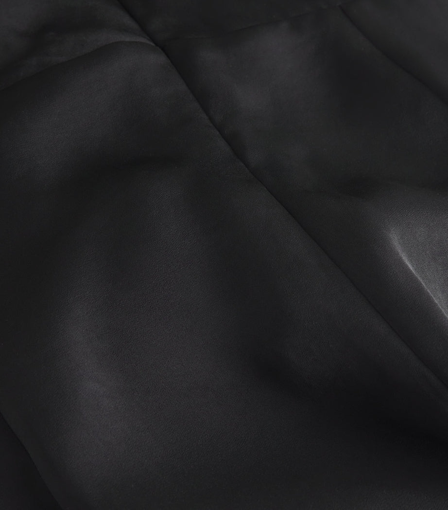 Claudie Pierlot Black Satin Plunge-Neck Jumpsuit