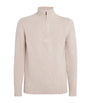 Beige Wool Quarter-Zip Sweater
