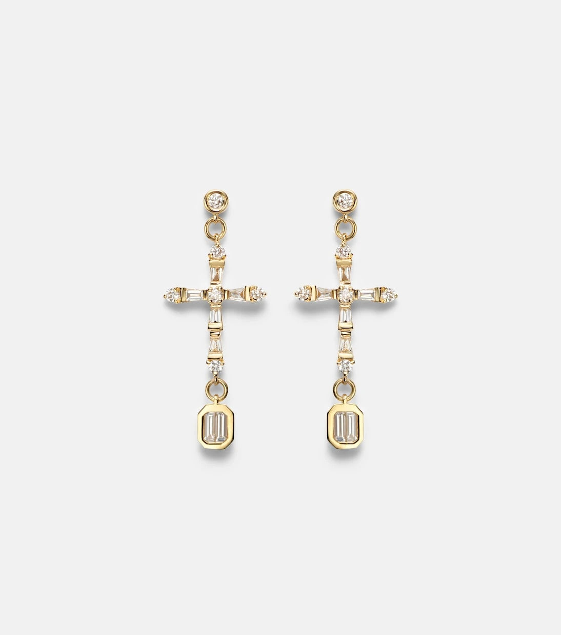 Shay Jewelry - 18kt gold drop earrings with diamonds