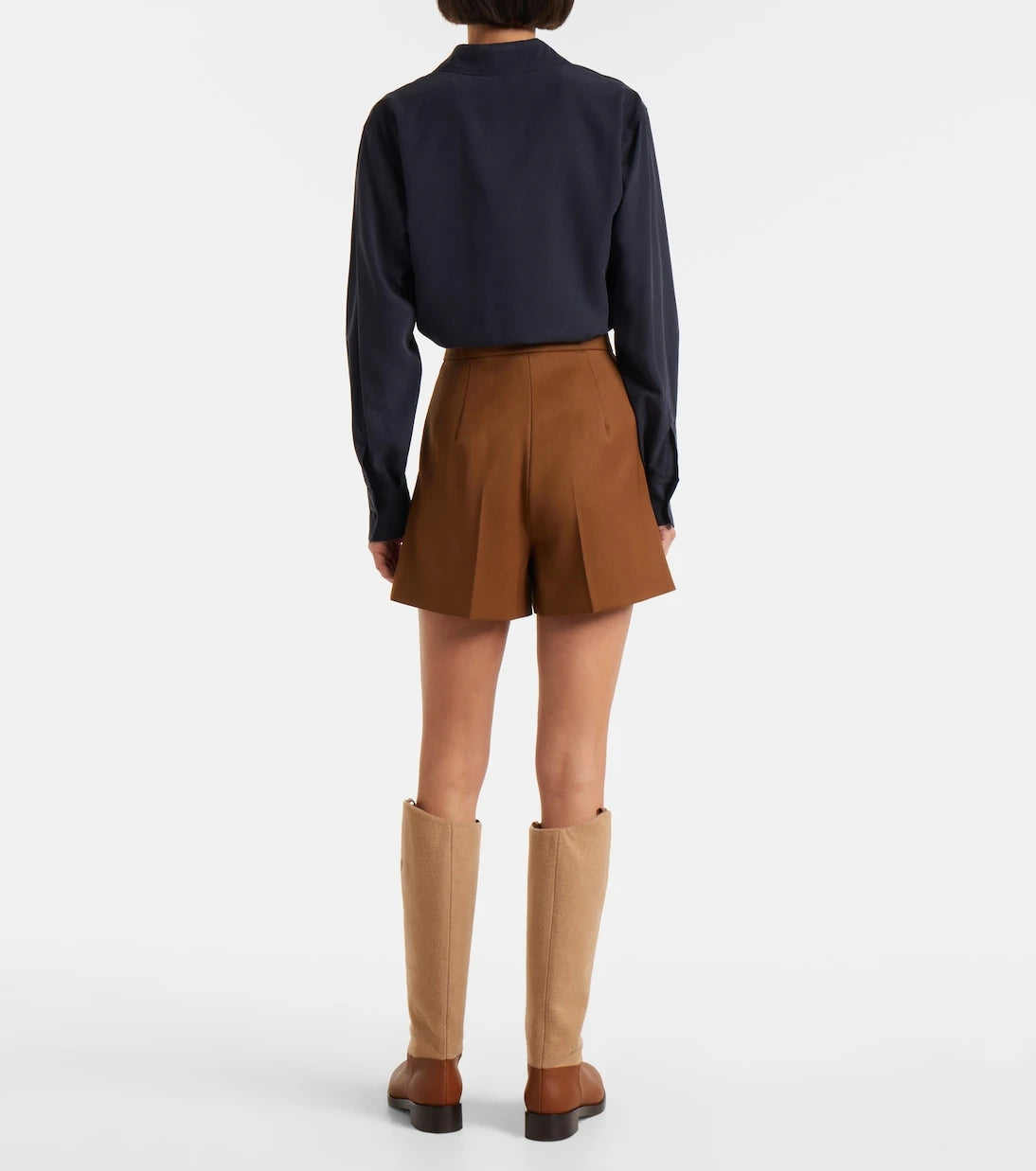 Max Mara - Ozieri high-rise virgin wool shorts