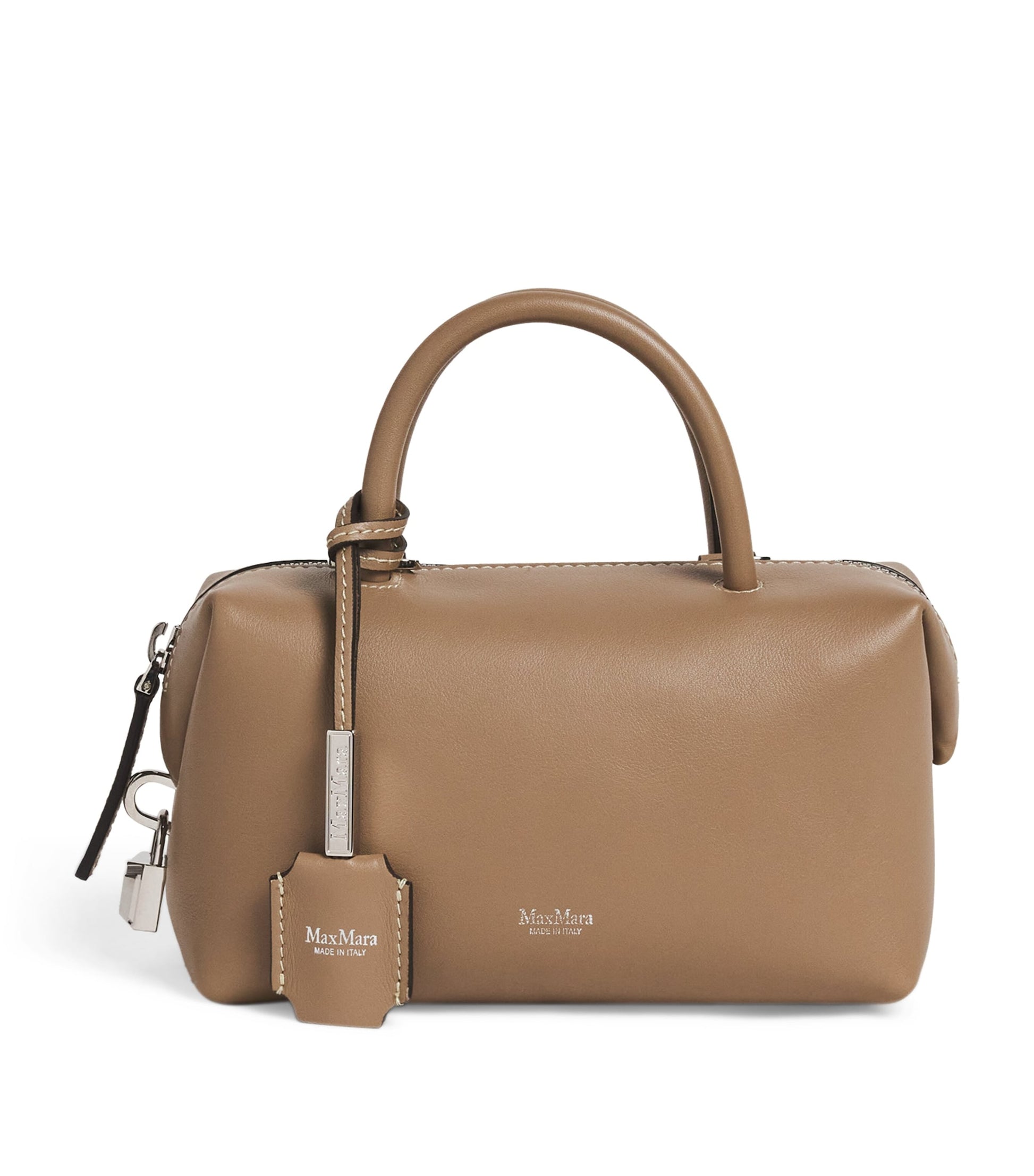 Brown Small Leather Bowler Bag