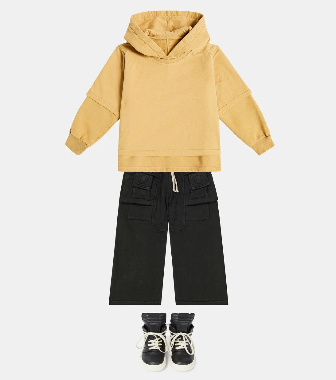 Rick Owens Kids - Hustler pamuklu jarse kapüşonlu üst