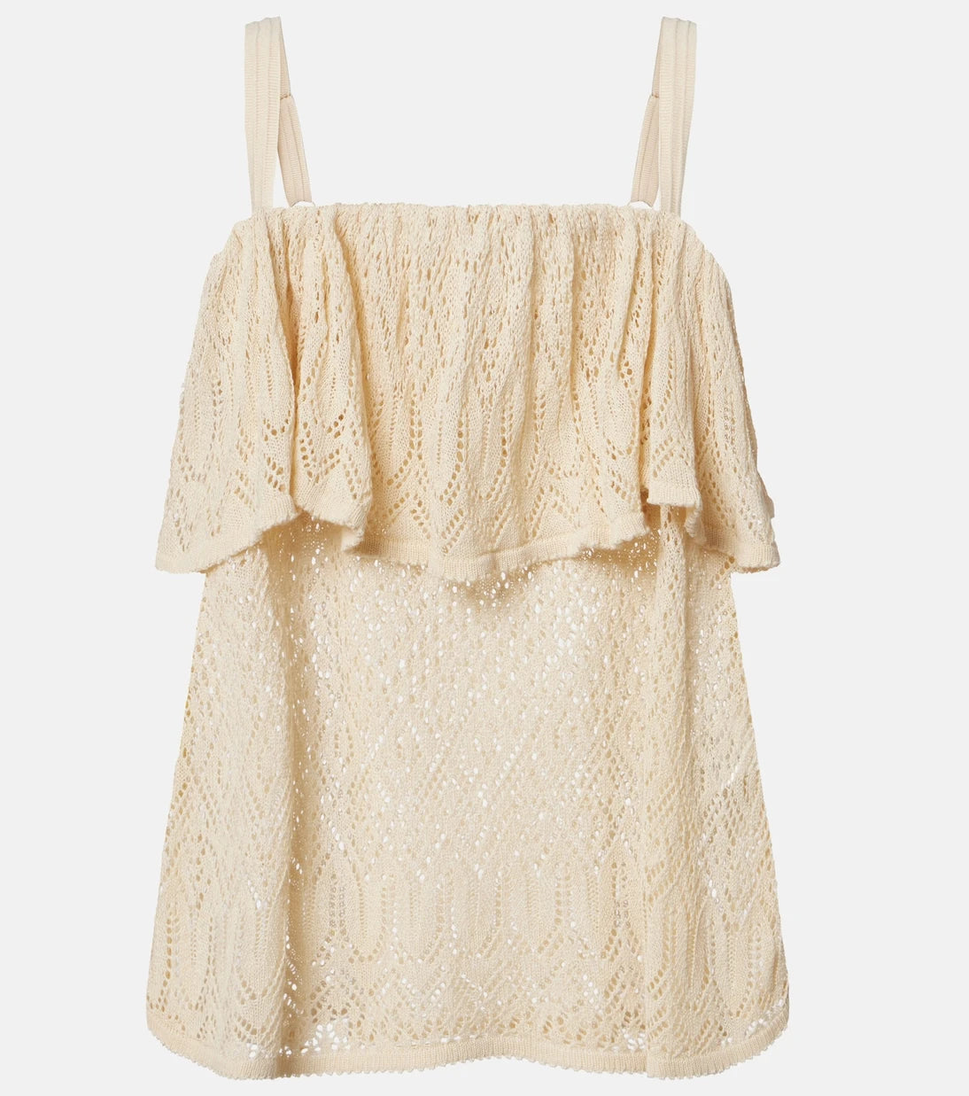 Zimmermann - Mahon knitted ruffled lace top