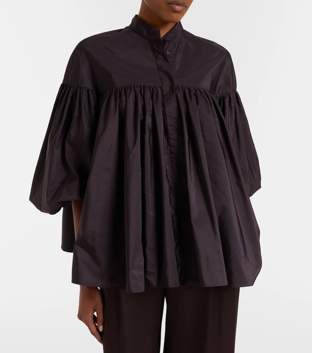 Max Mara - Gathered taffeta shirt