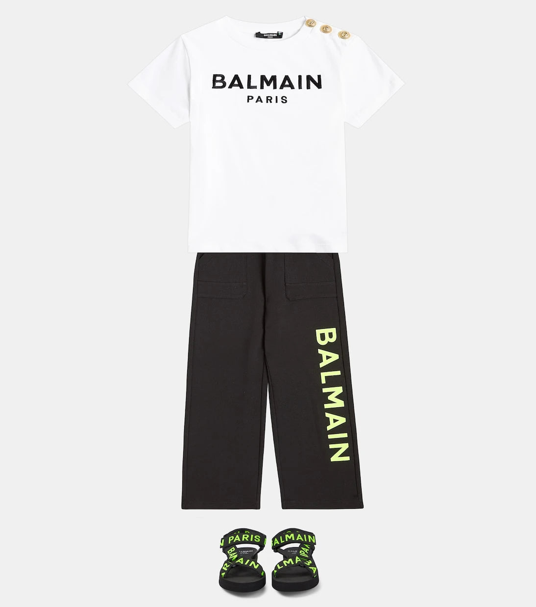Balmain Kids - صنادل بشعار الماركة