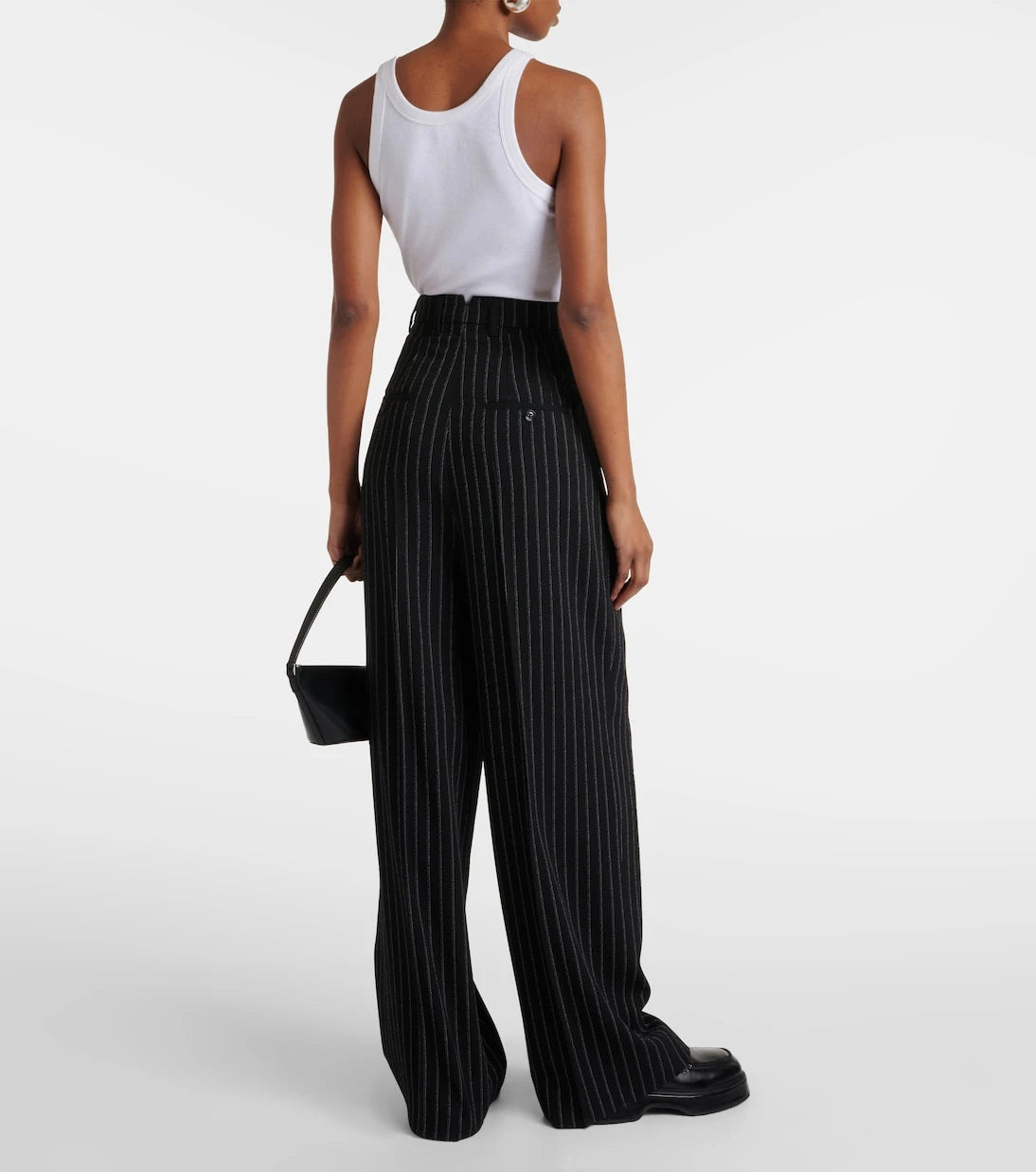 Ami Paris - High-rise wool wide-leg pants