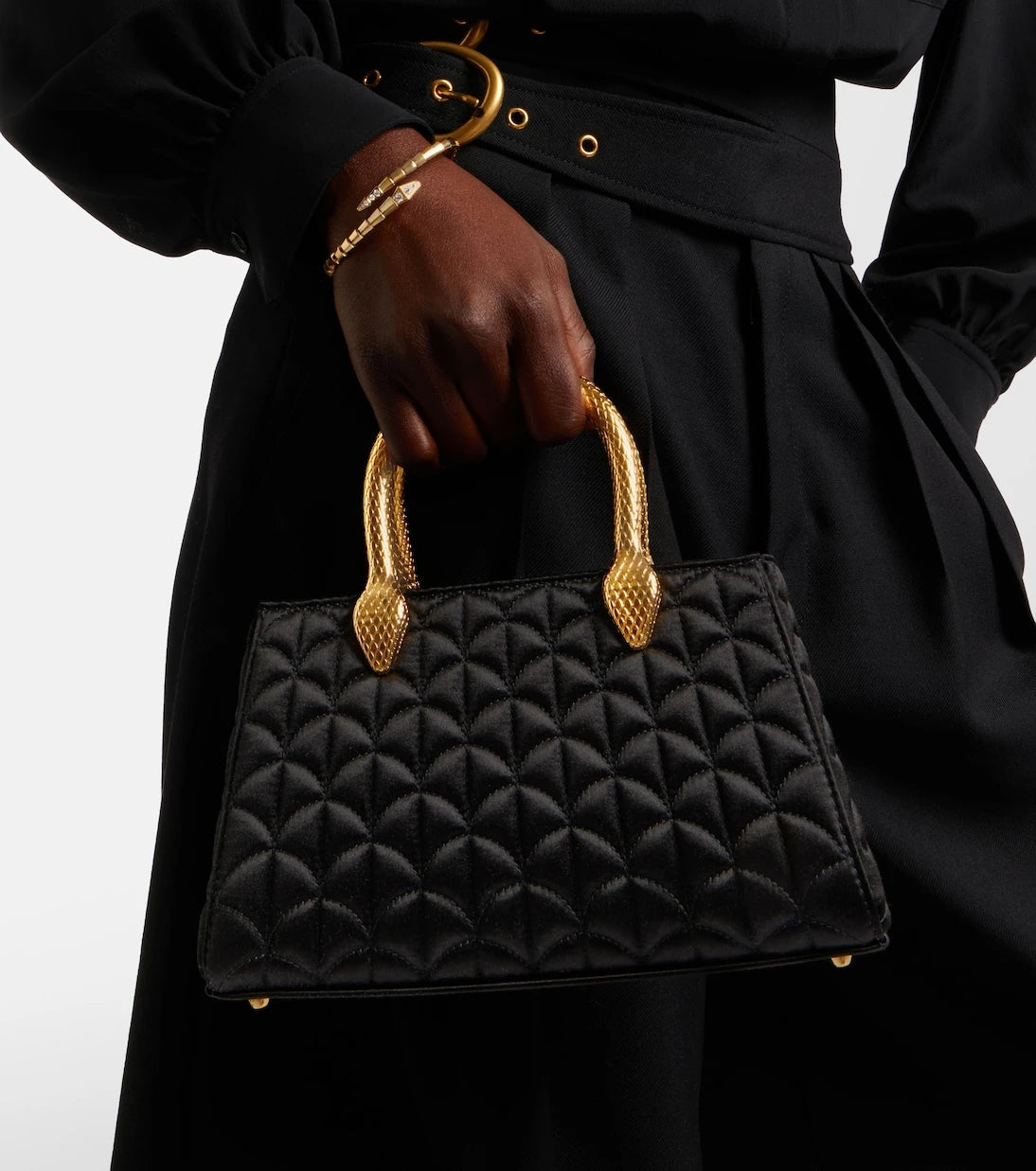 Bvlgari - Serpentine Duette satin top-handle bag