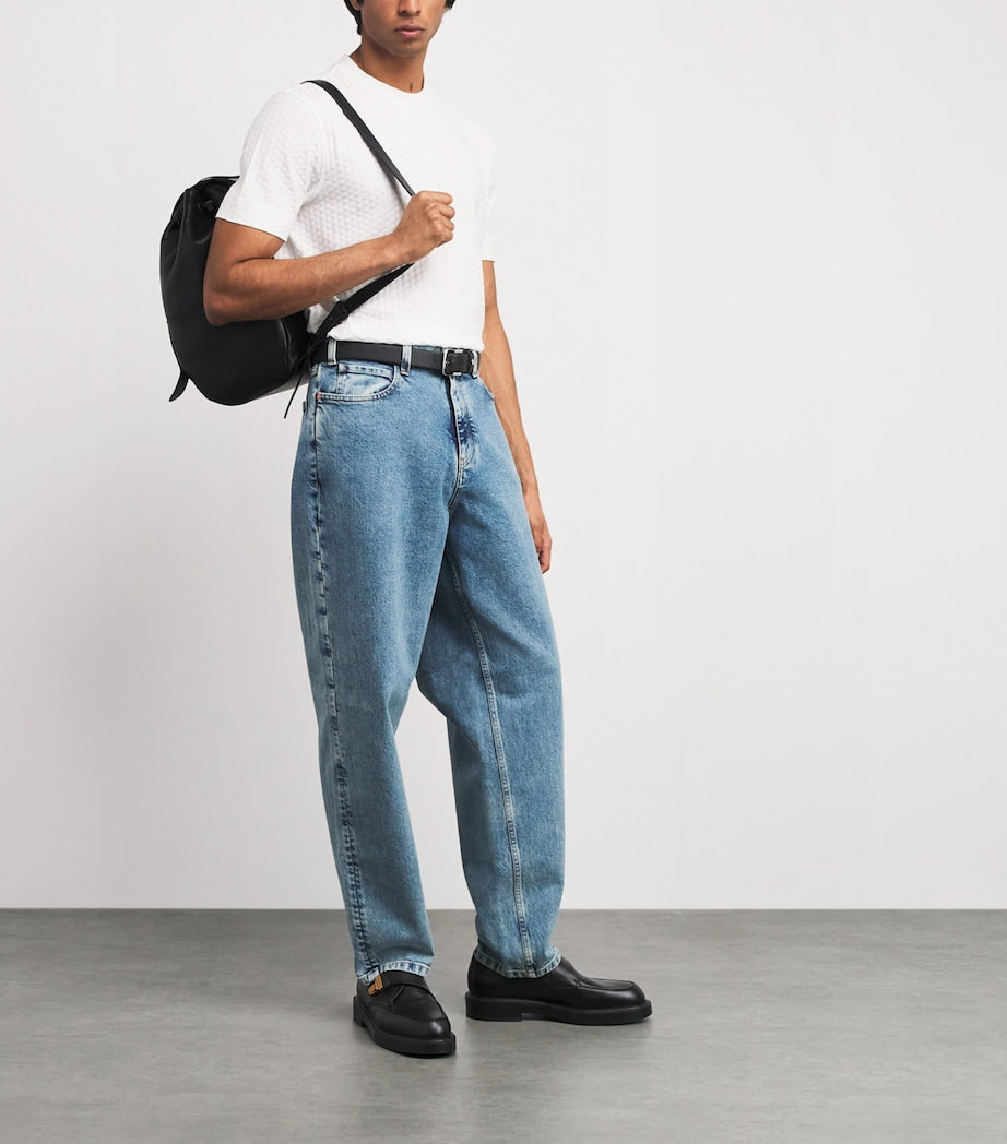 Pebbled Leather Monk-Strap Shoes