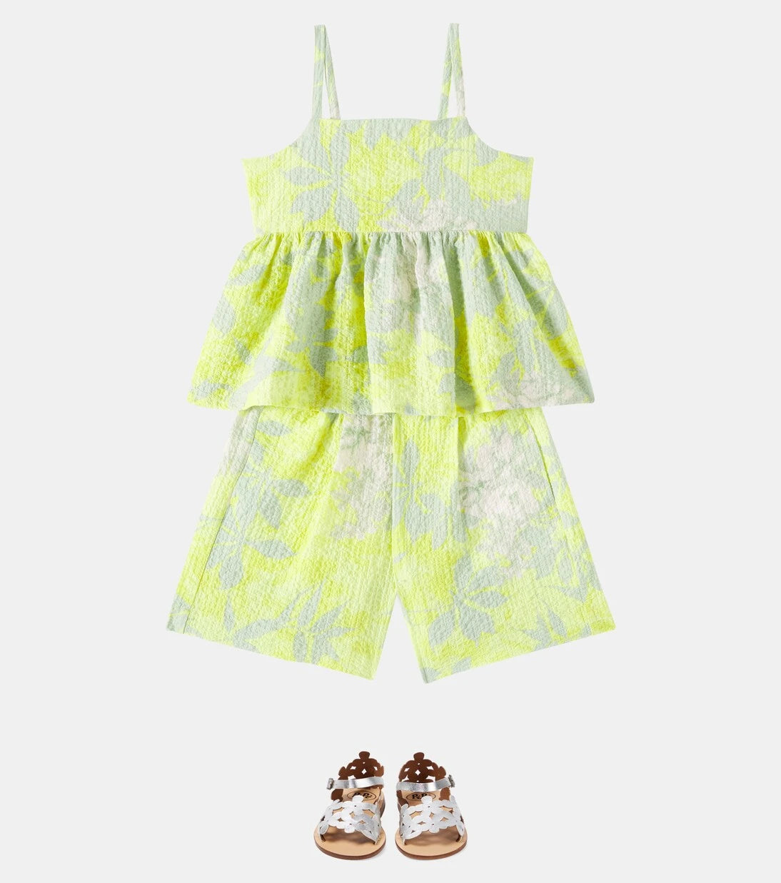 Il Gufo - Printed cotton top and shorts set