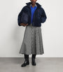 Navy Stretch-Cotton Corduroy Puffer Jacket