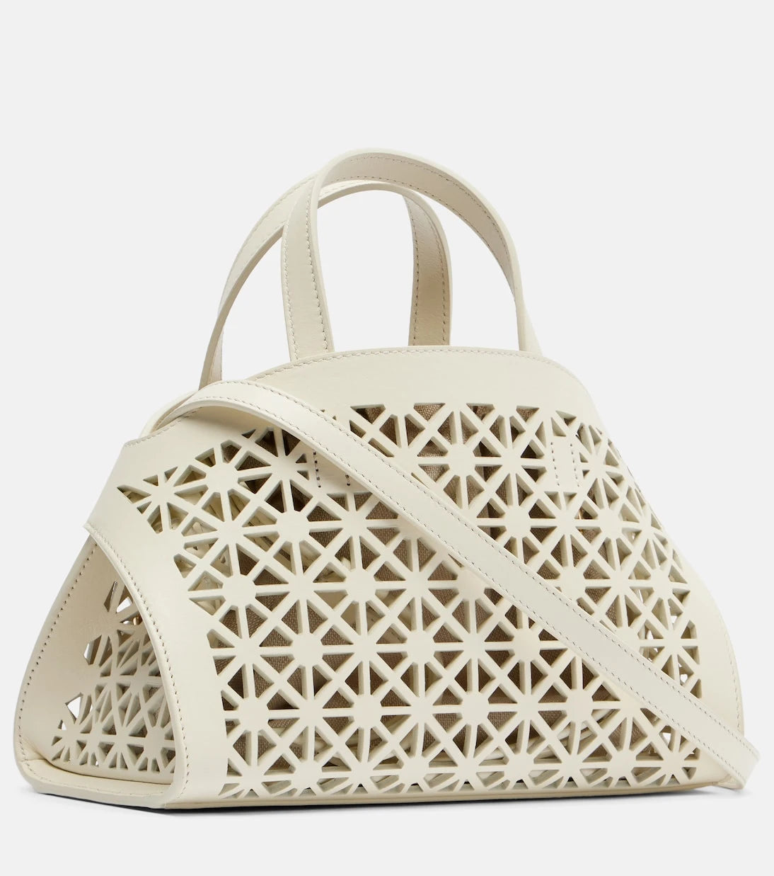 Ferragamo - Hug Mini laser-cut leather top-handle bag