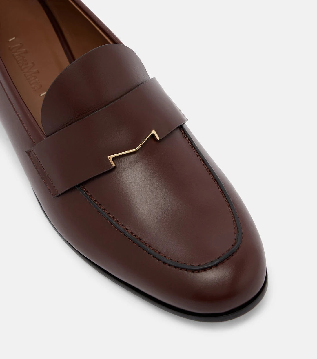 Max Mara - Embellished leather penny loafers