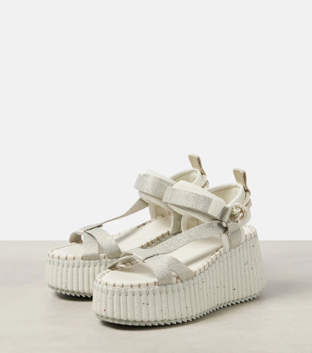 Chloé - Nama metallic wedge sandals