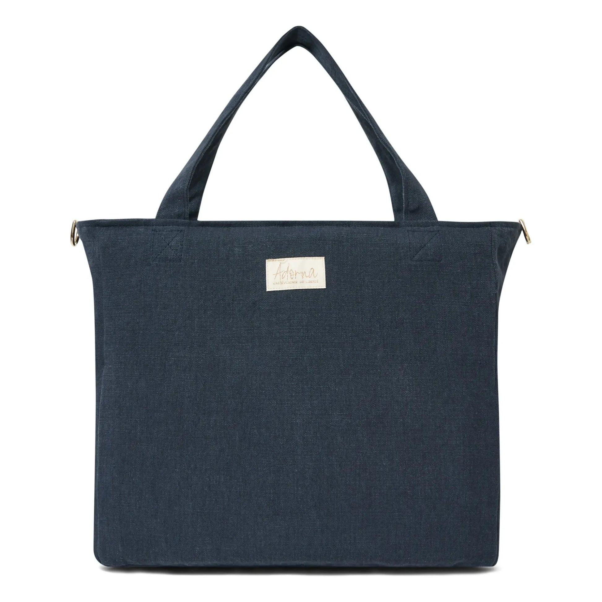 Adorna - Isia Linen Changing Bag | Navy blue