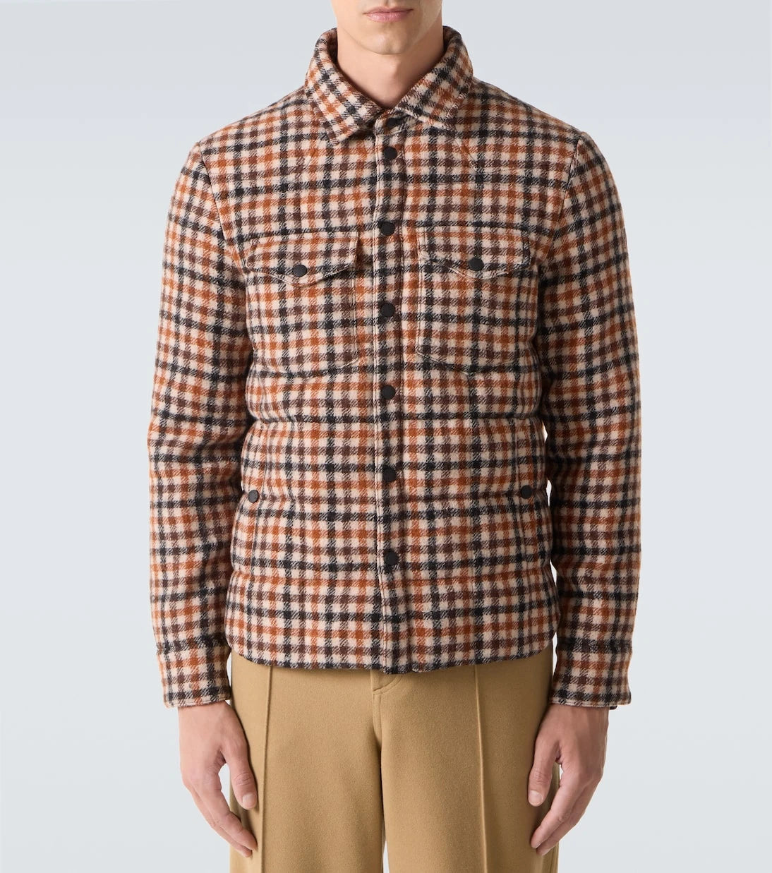 Moncler Grenoble - Gelt checked virgin wool down jacket