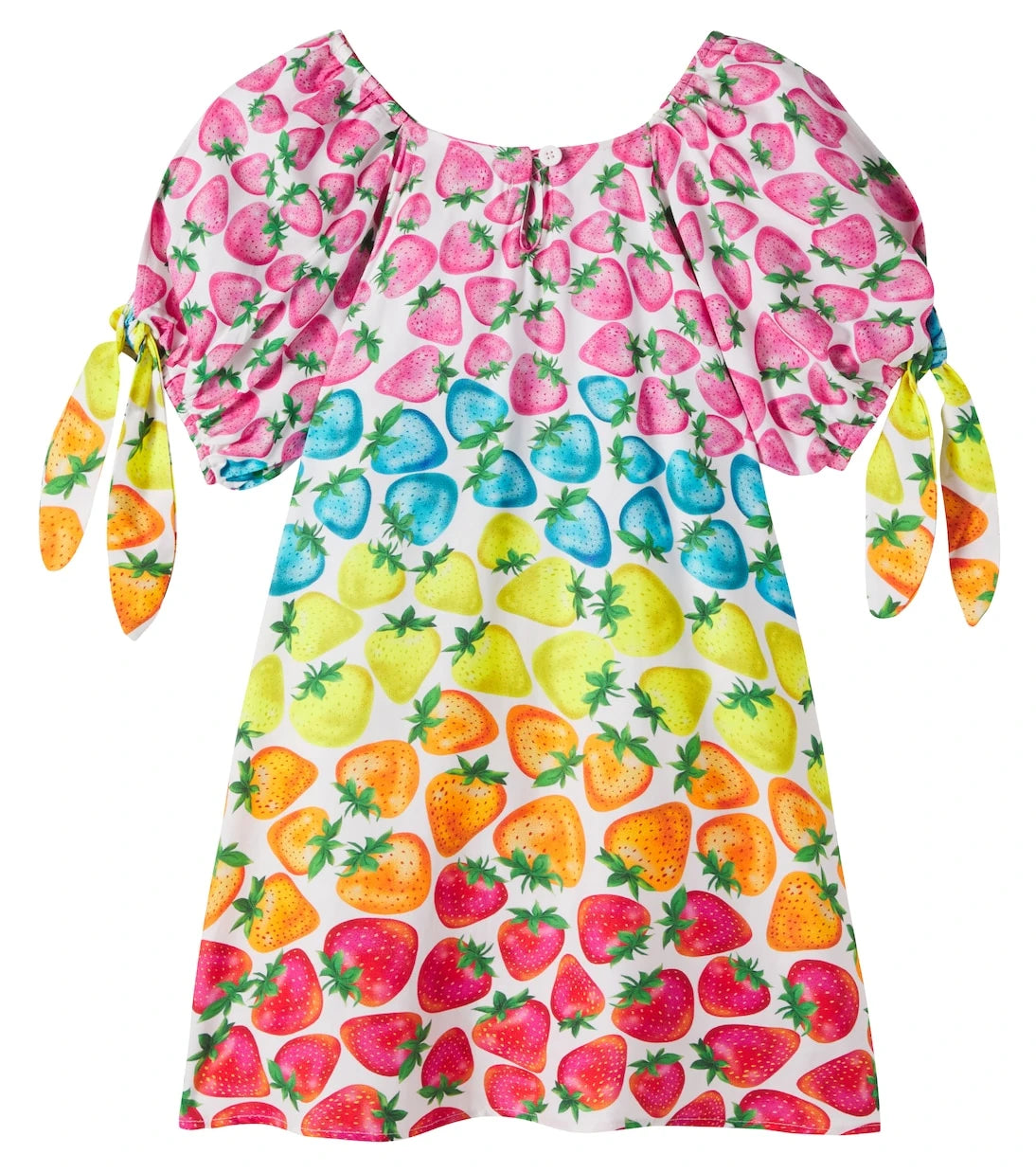 Fábula - Morango Rainbow printed dress