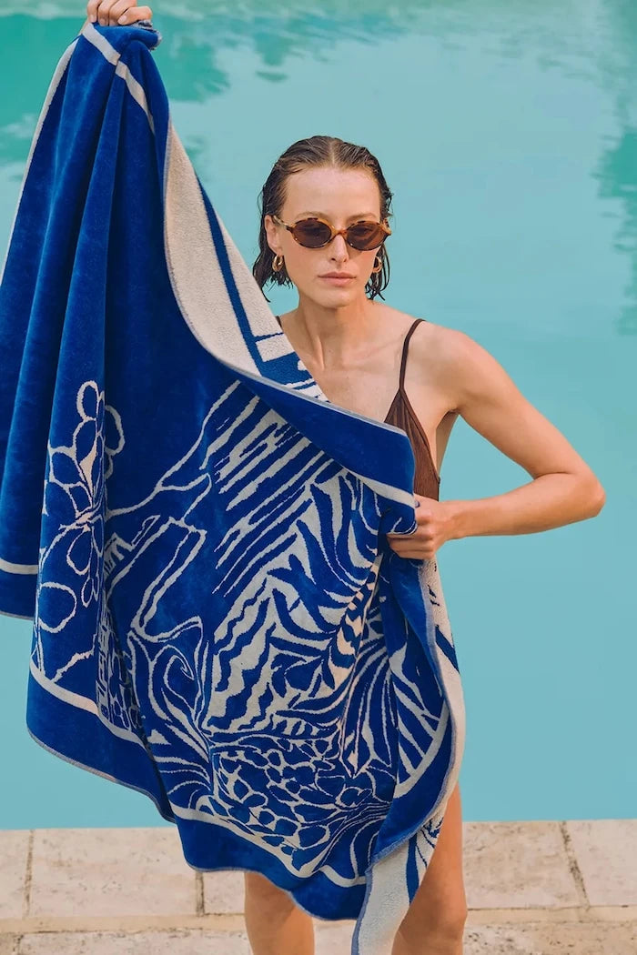 Olivier Desforges tekstil plaj havlusu RIVIERA Navire 90 x 160 cm
