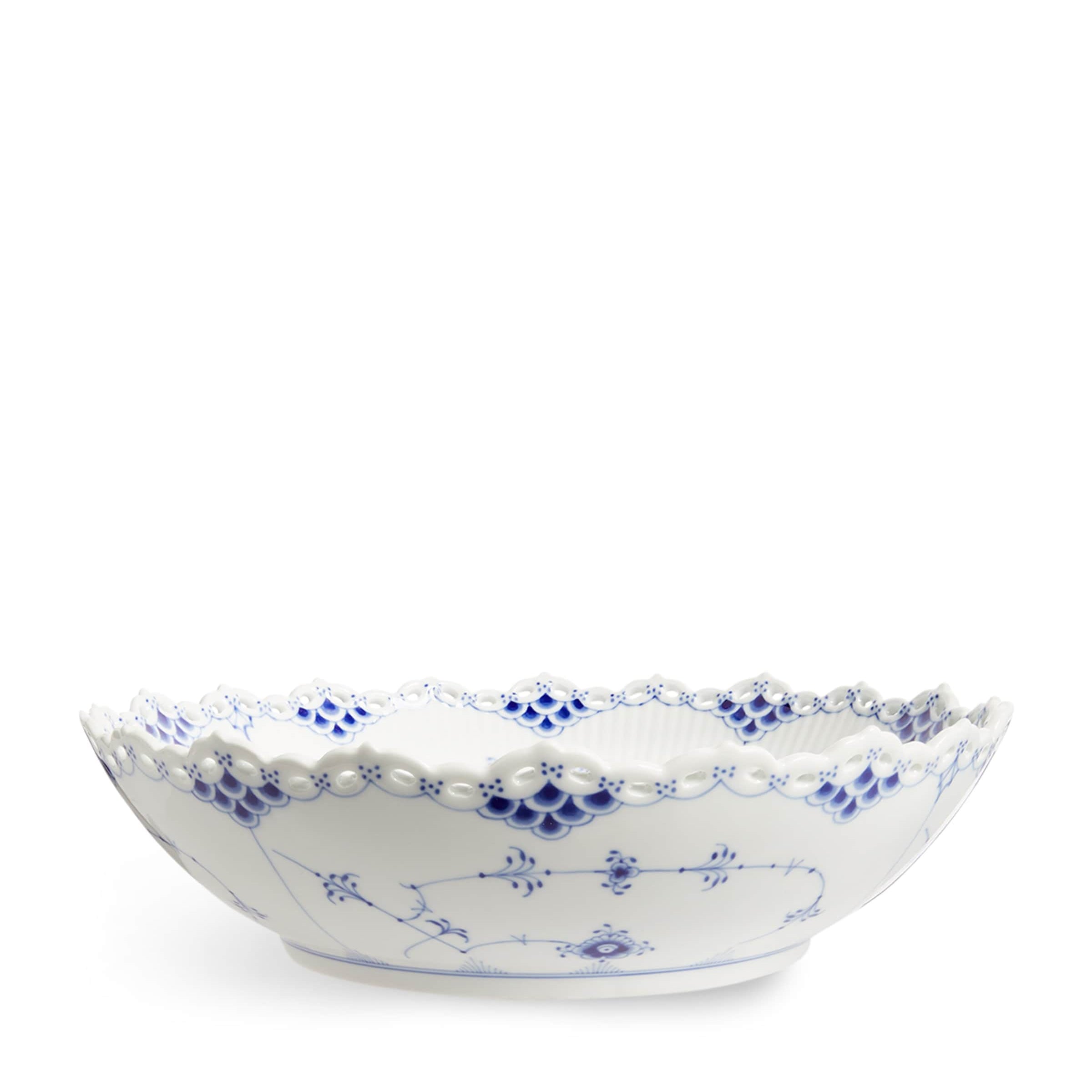 Blue Fluted Full Lace Bowl (28cm)