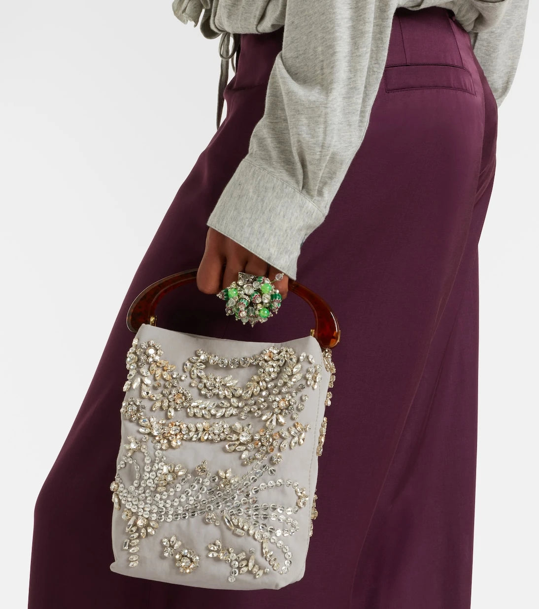 Dries Van Noten - Micro embellished top-handle bag