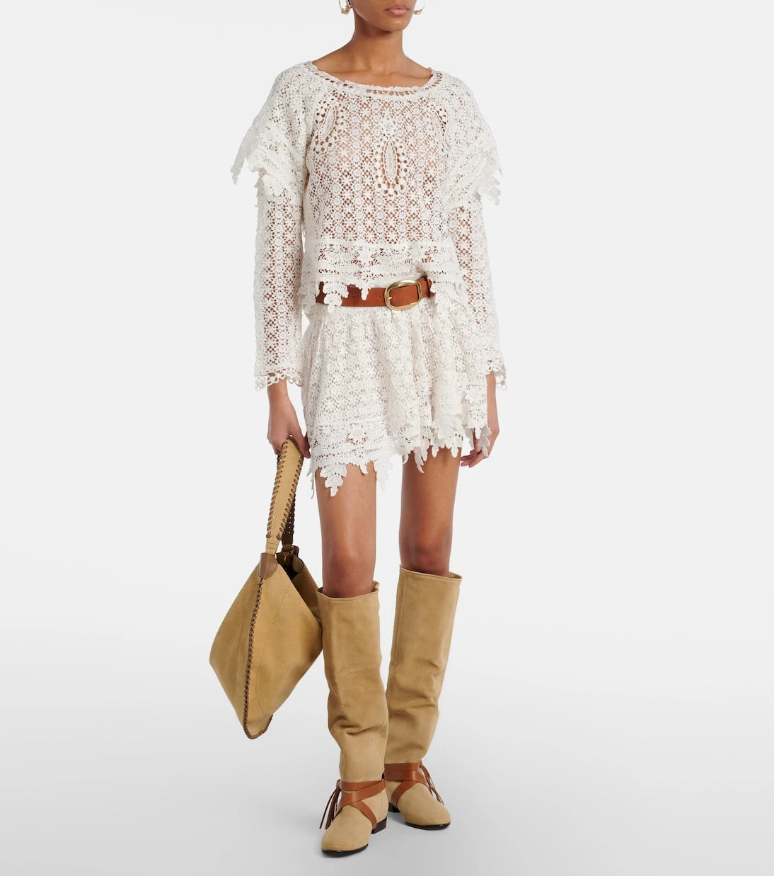 Isabel Marant - Silmon leather-trimmed suede knee-high boots