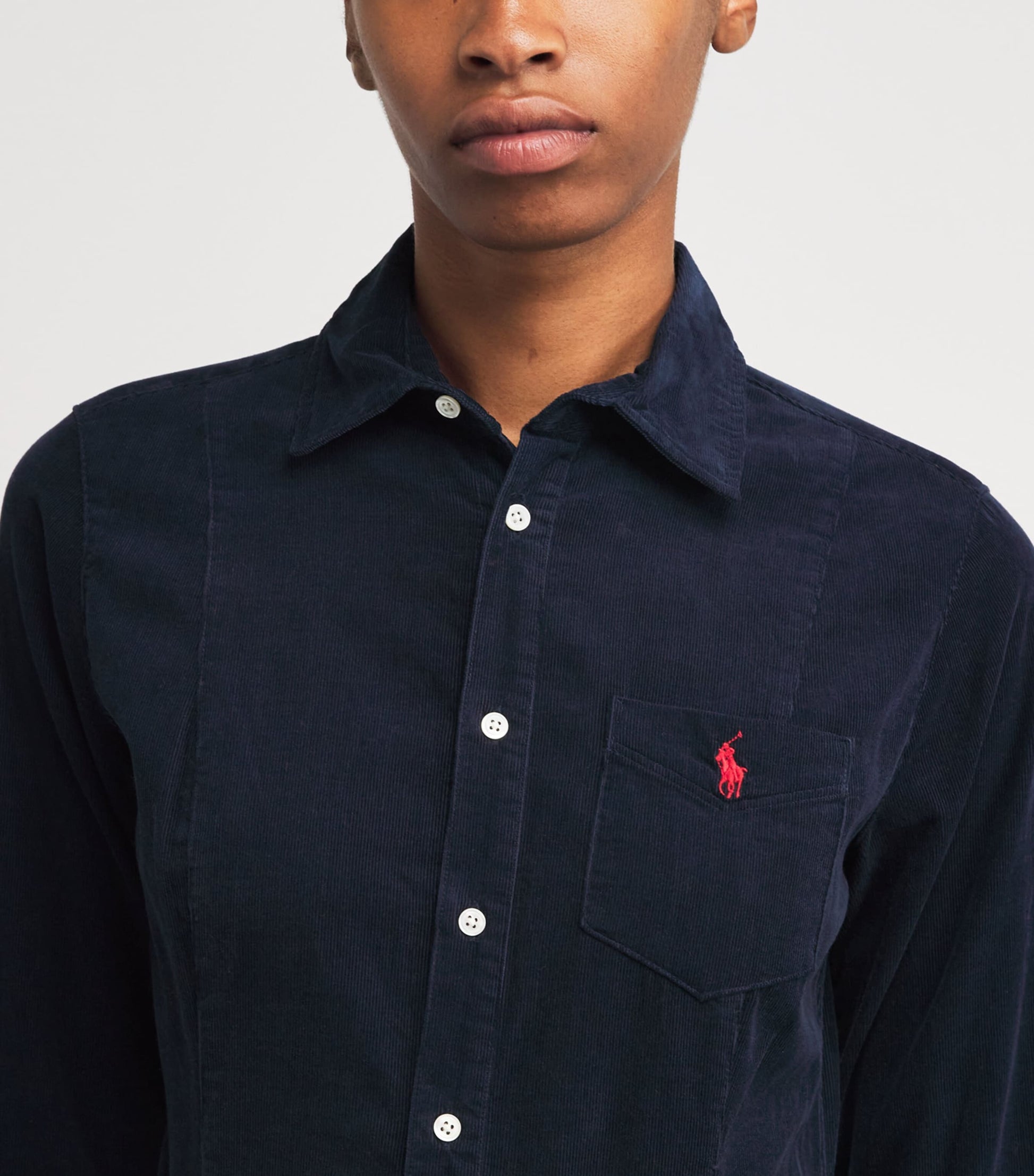 Polo Ralph Lauren Navy Cotton Corduroy Mini Shirt Dress