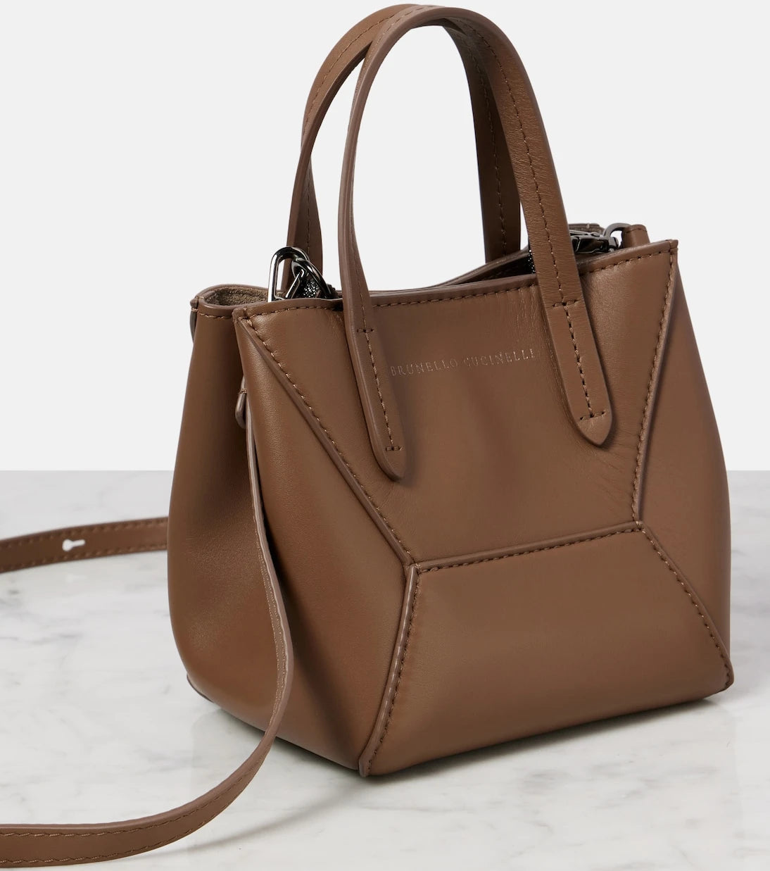 Brunello Cucinelli - Duo Small leather tote bag