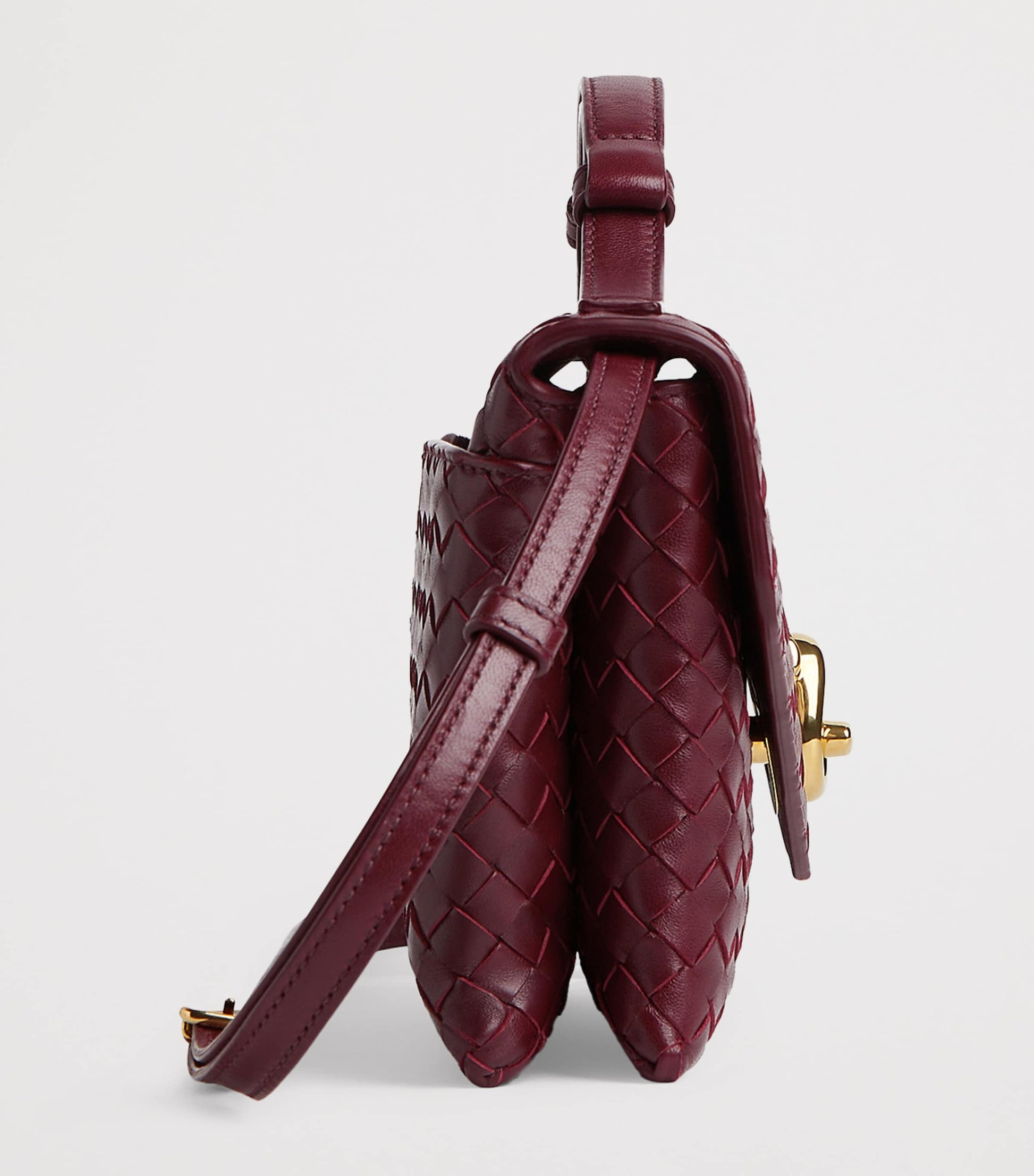 Bottega Veneta Red Lambskin Knot Lock Top-Handle Bag
