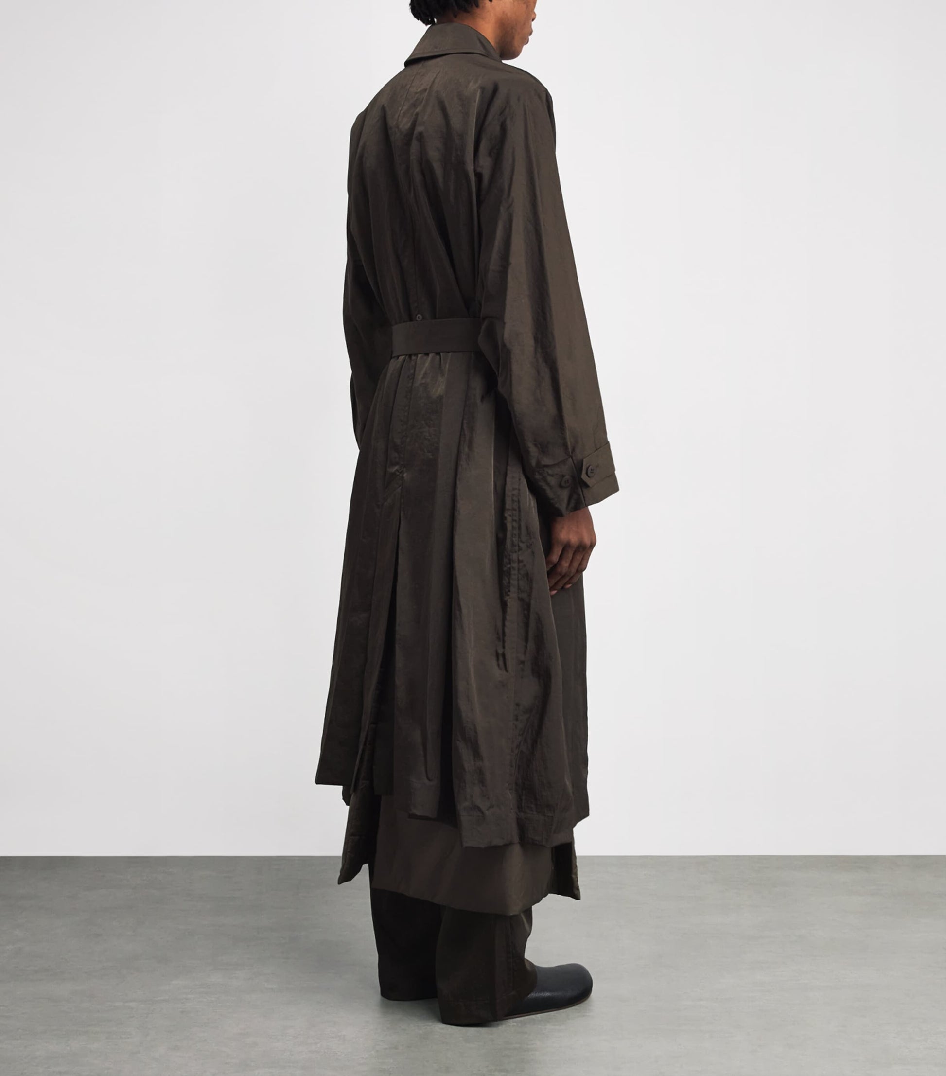 IM MEN Beige Detachable Liner Switch Trench Coat