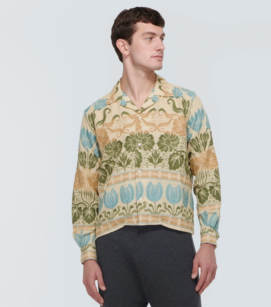 Bode - Tulipa printed cotton shirt