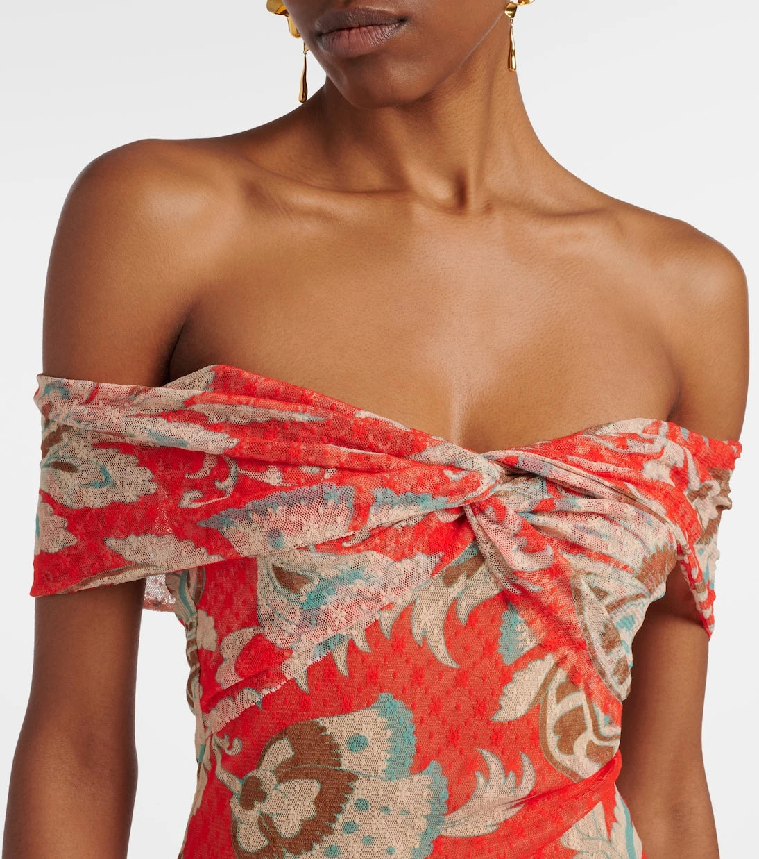 Etro - Printed off-shoulder gown