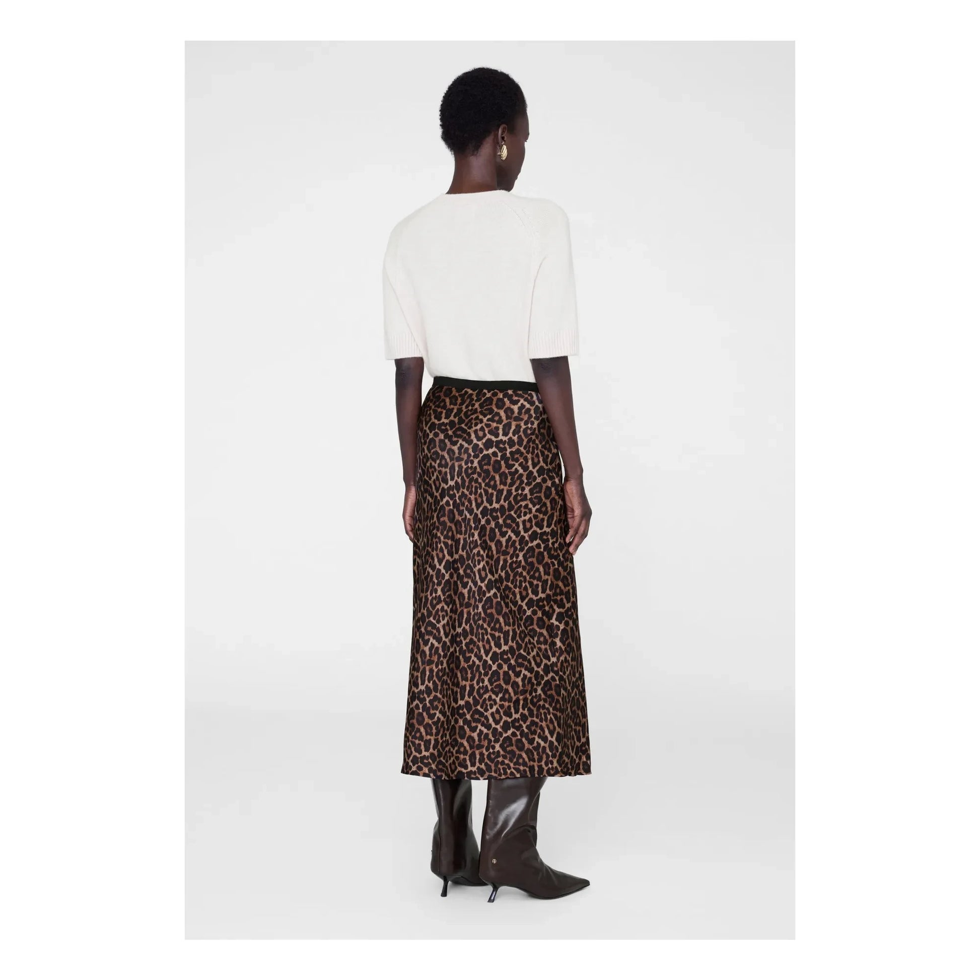 Anine Bing - Silk Leopard Bar Skirt | Leopard