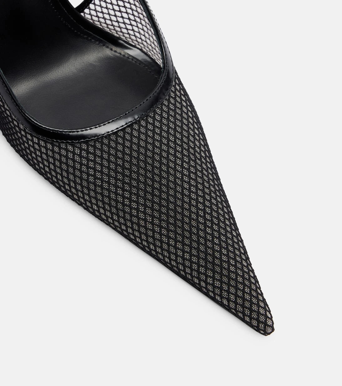 Victoria Beckham - Leather-trimmed mesh slingback pumps