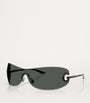 Dolce & Gabbana Black Metal Shield Sunglasses