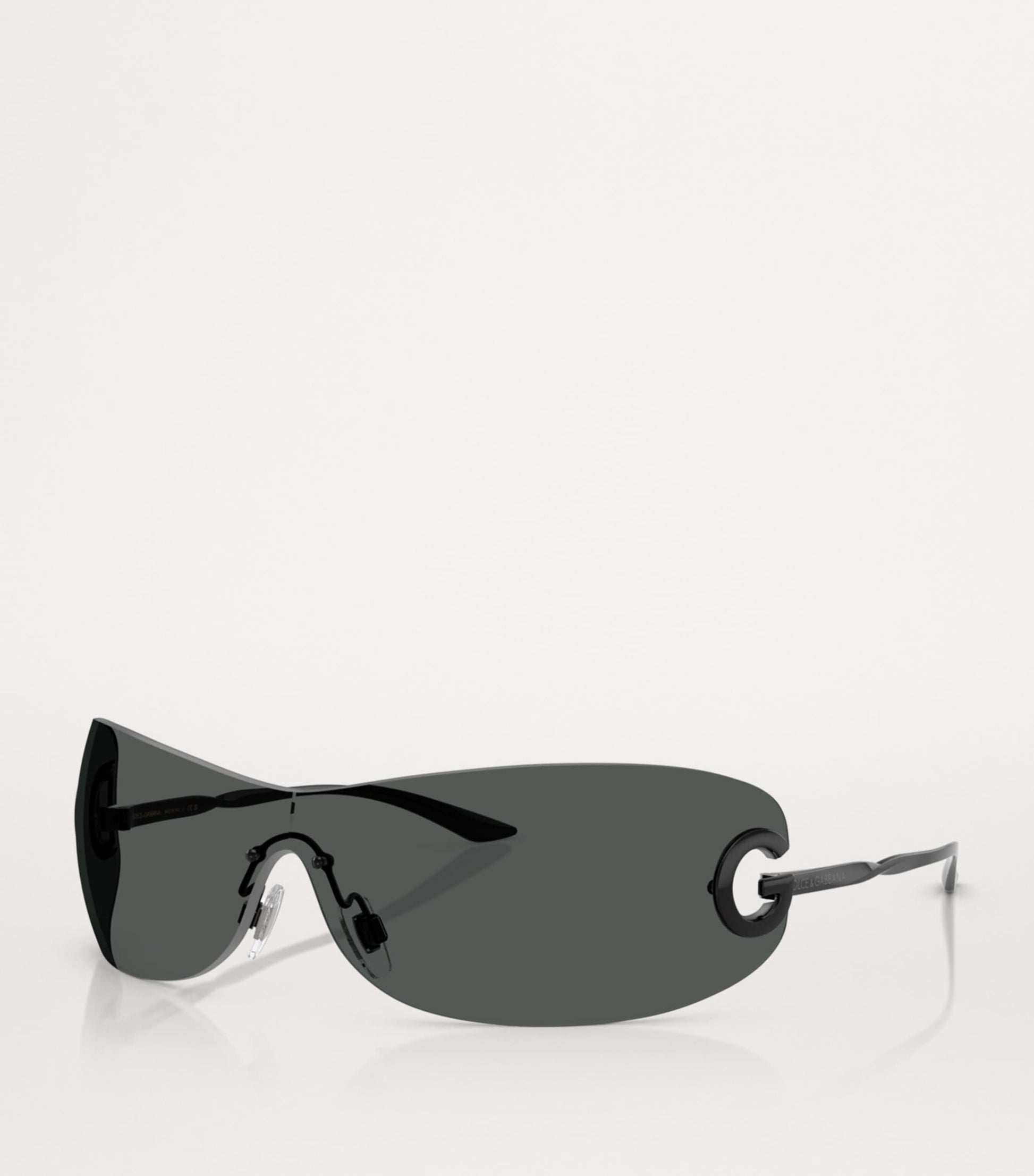 Dolce & Gabbana Black Metal Shield Sunglasses