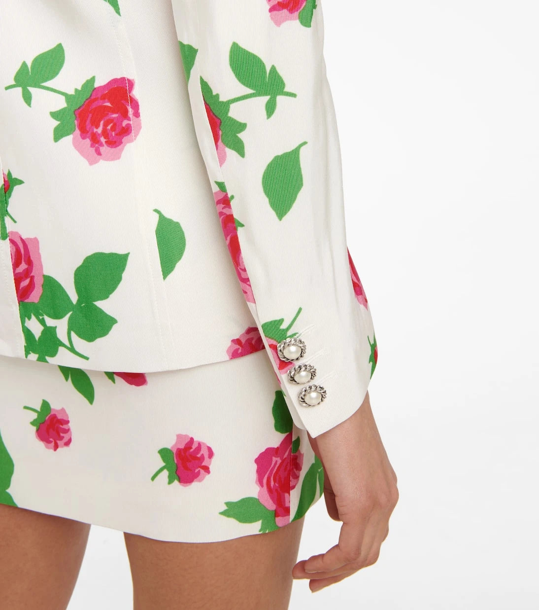 Alessandra Rich - Floral faille blazer