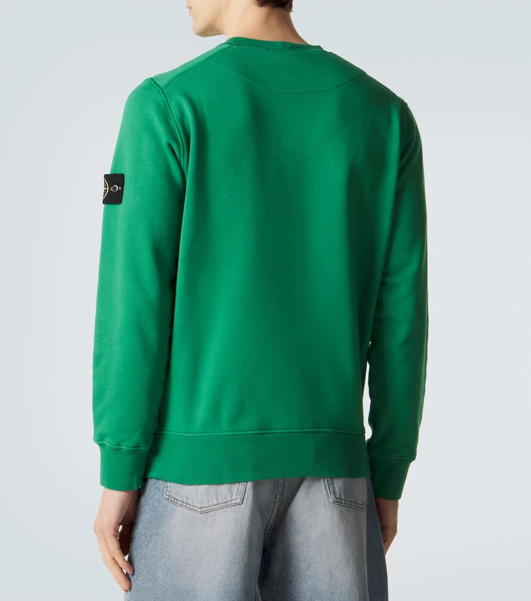 Stone Island - سويت شيرت من صوف القطن بتطريز البوصلة