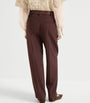 Brunello Cucinelli Red Virgin Wool-Cotton Slouchy Trousers