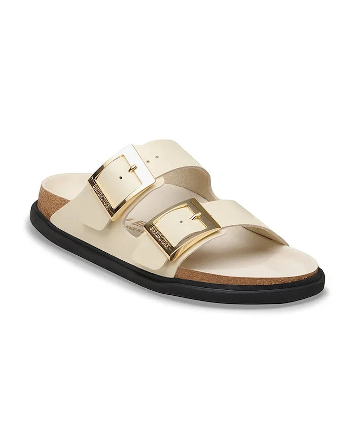 Birkenstock Kadın Deri Düz Taban Terlik Arizona Droplet Buckle