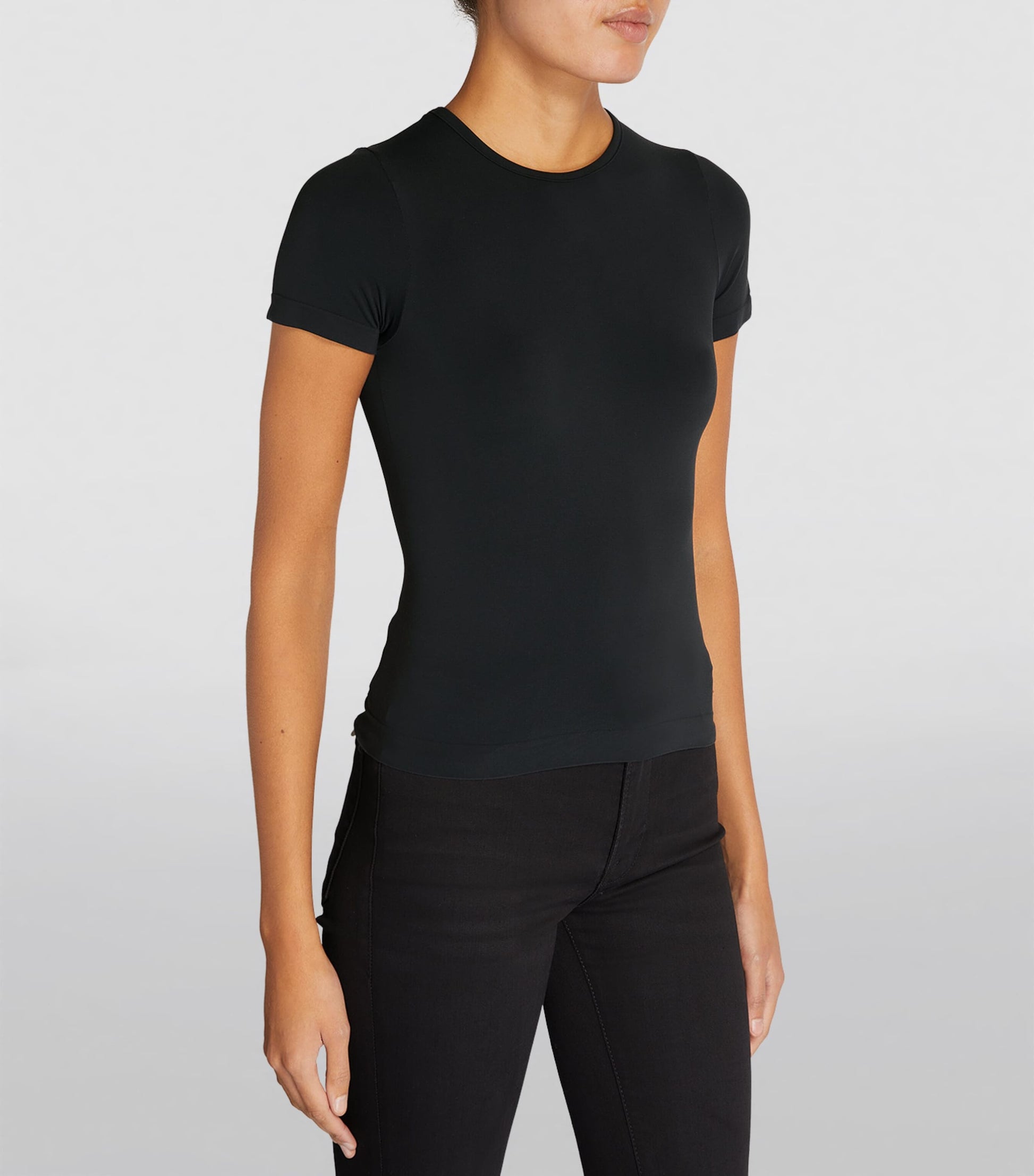 Skims Black Soft Smoothing T-Shirt