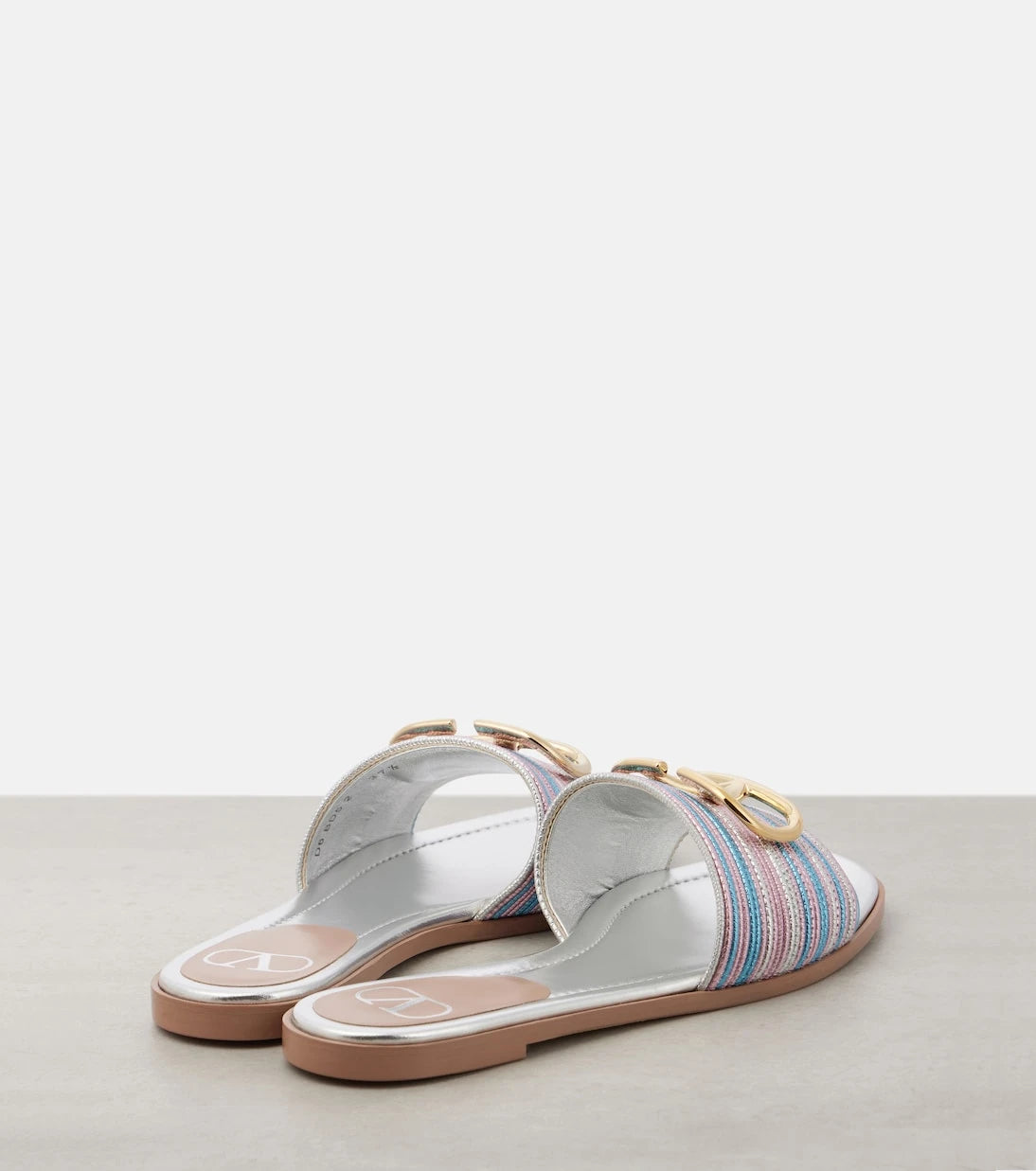 Valentino Garavani - VLogo metallic leather slides
