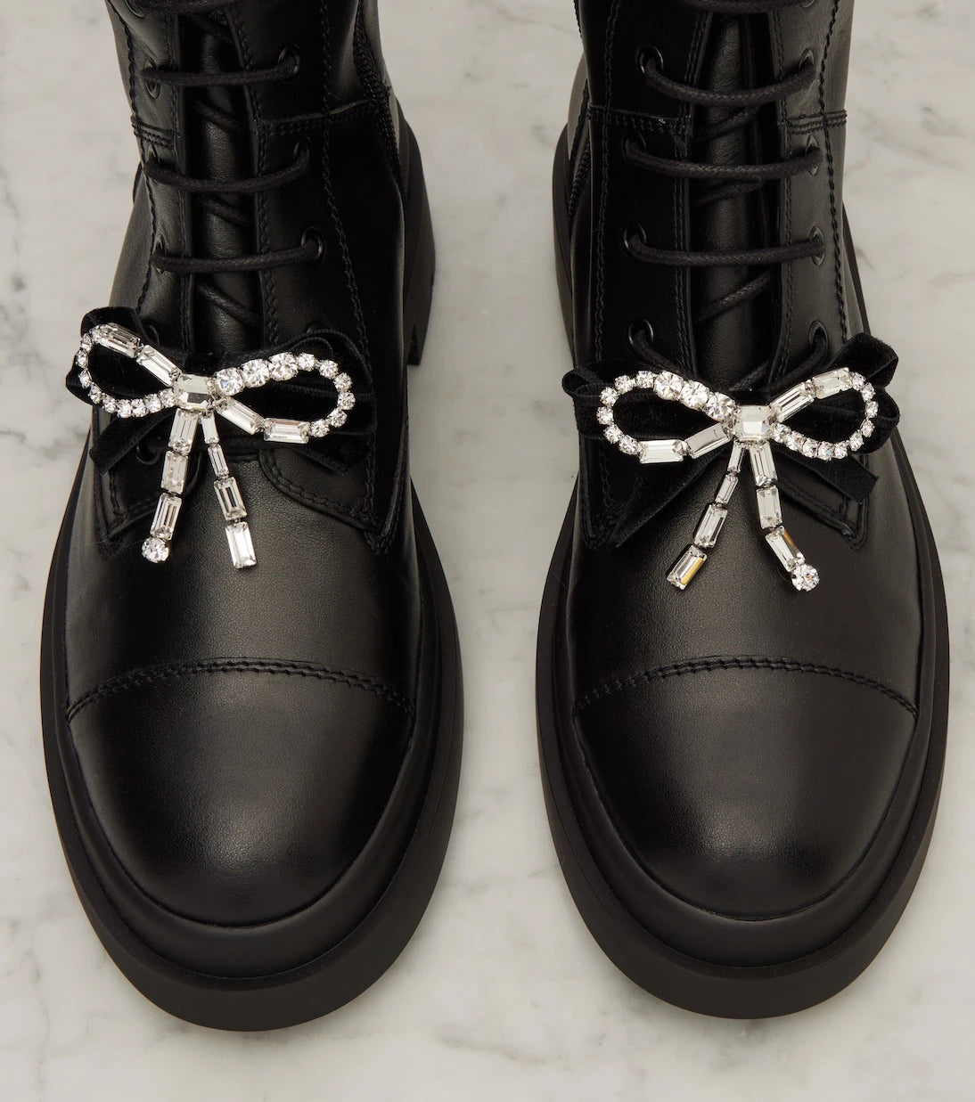 Jimmy Choo - Averi bow-detail leather lace-up boots