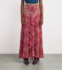 Etro Red Ruffled Maxi Skirt