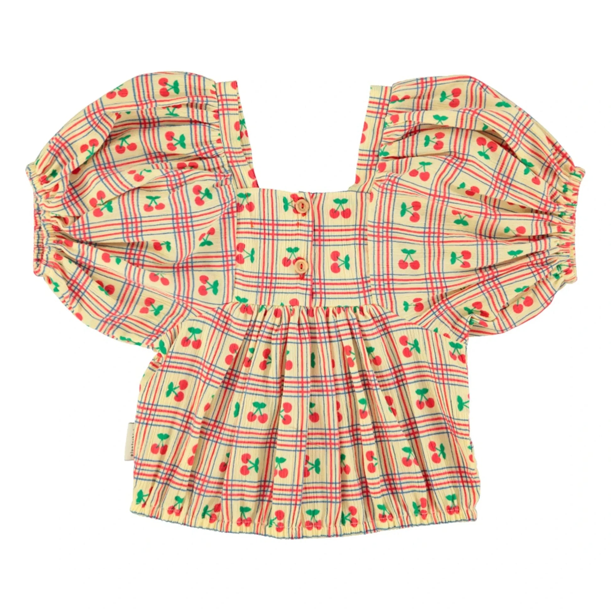 Piupiuchick - Blouse Bouffante Cerises | Yellow