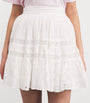 White Cotton Embroidered Mini Skirt