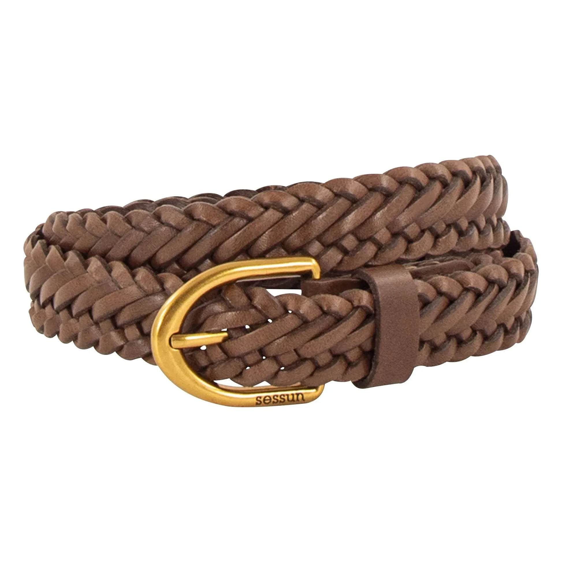 Sessùn - Bonito Braided Leather Belt | Coffee