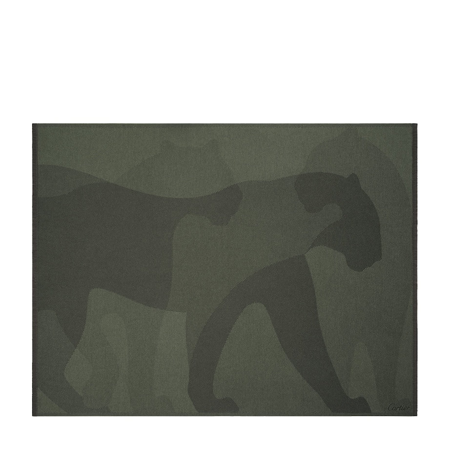 Wool-Cashmere Panthère de Cartier Blanket (190cm x 140cm)