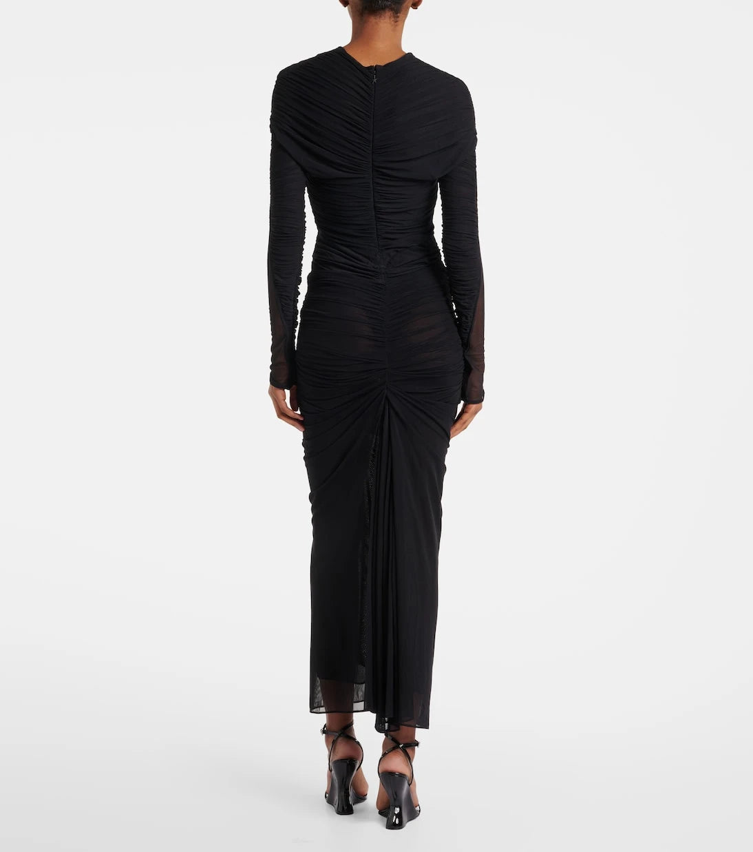 Mugler - Ruched maxi skirt