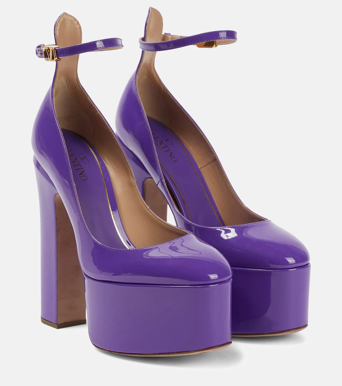 Valentino Garavani - Tan-Go patent leather platform pumps